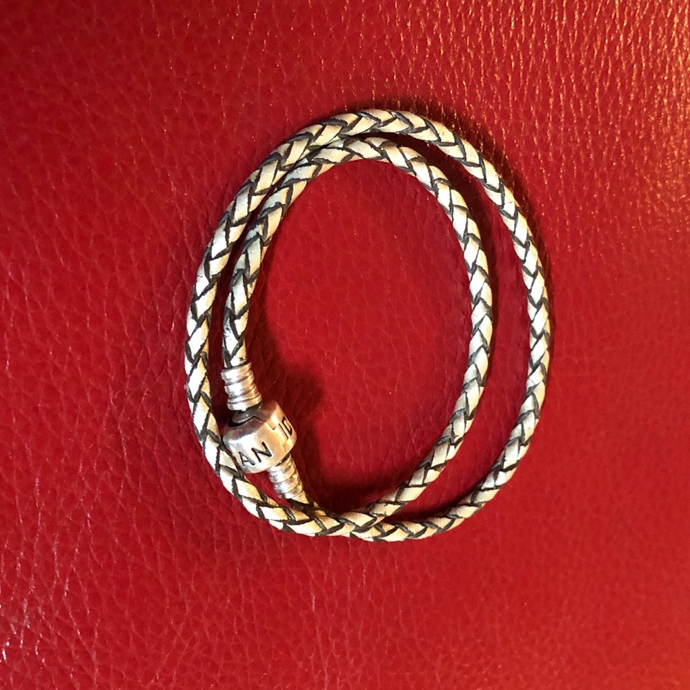 Authentic double wrap leather pandora bracelet